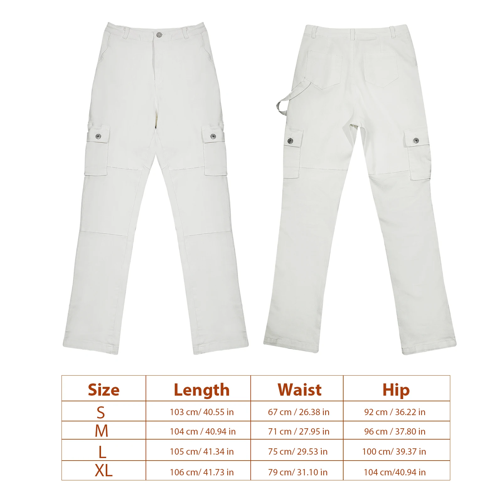 High Waist Pants Women Khaki Multiple Pockets Comfortable Cargo Pant For Women Fabric Classic Style Daily Wear