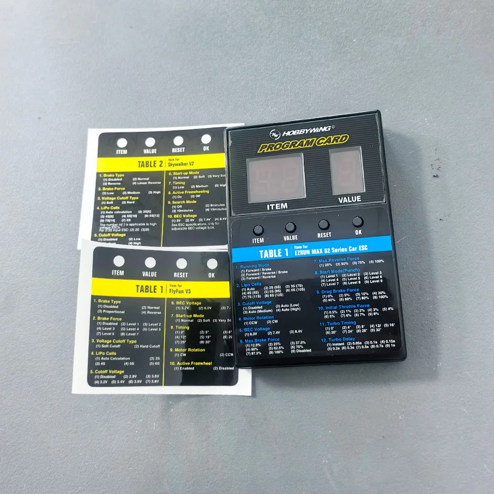 

HOBBYWING ESC светодиодная программная карта 4,8 В-6,0 В коробка для Platinum V1/V2 FlyFun V5 XeRun EzRun QuicRun SeaKing Series бесщеточный самолет