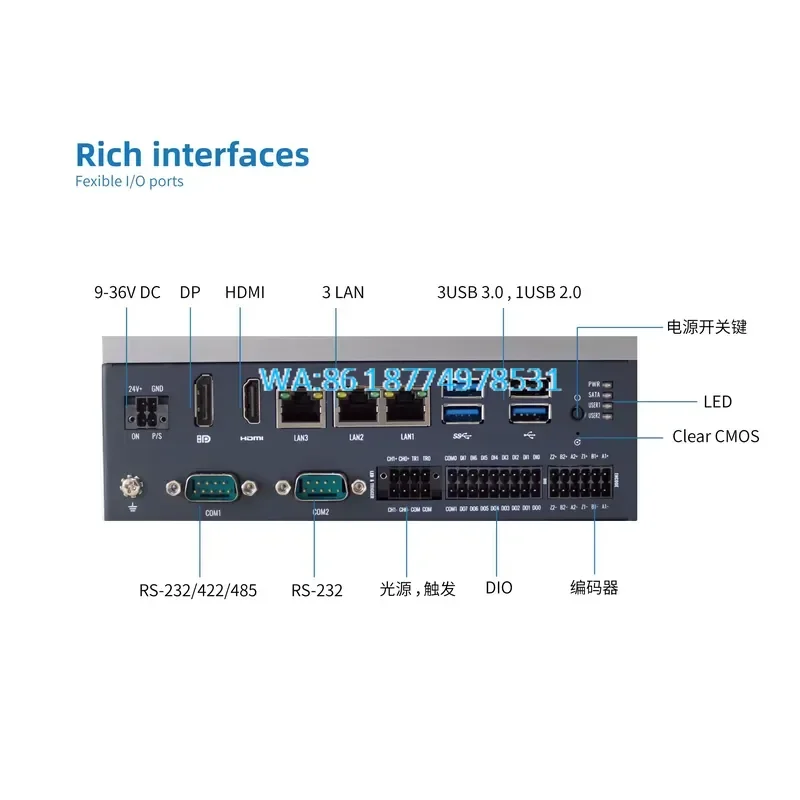Wmwmnu for Alder Lake I3-N305 Vision Embedded Computer 8GB DDR5 RS232 RS485 8DI 8DO 2 Encoder Industrial