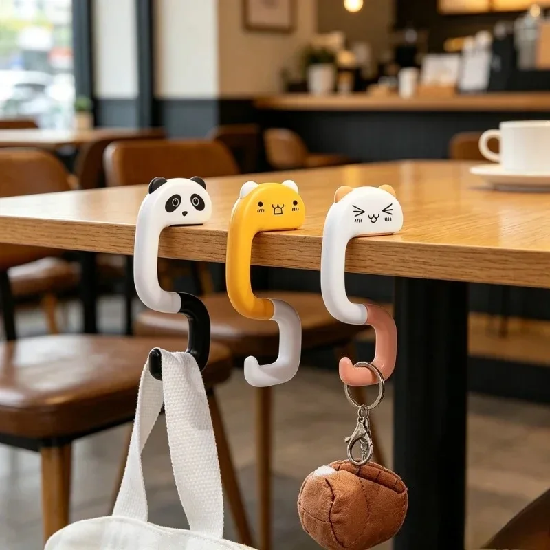 1/2/3pcs Foldable No-Drill Table Side Backpack Hangers Hooks For School Bags Handbags And Keychains In Classroom Office And Home