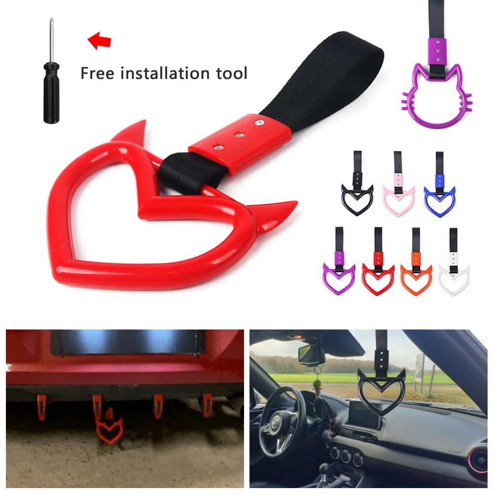 Nowy kształt Tsurikawa JDM Train Bus Handle Hand Strap Drift Charm Strap Drift Warning Ring for Car Rear Bumper Supplies
