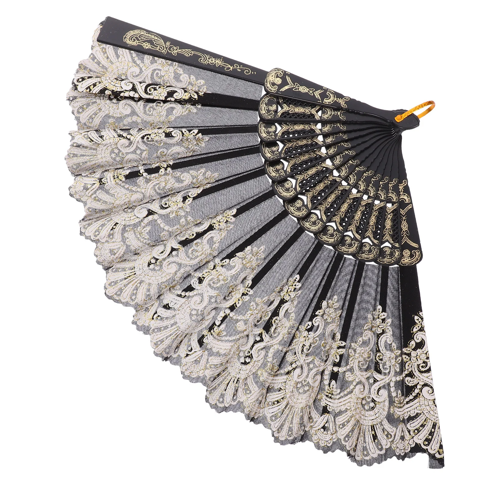 

Large Chinese Folding Fan Printed Pattern Hand Fan for Party Decoration Performance Prop Gift - Black Chinese Folding Fans