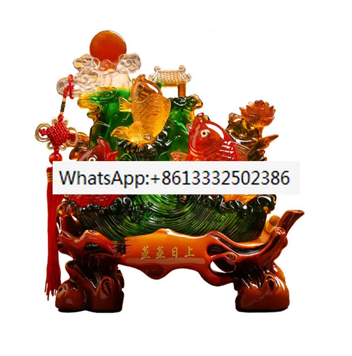 Lucky Fortune Fish Resin Sculpture Home Decoration Living Room Wine Cabinet Feng Shui Ornaments Housewarming Lucky