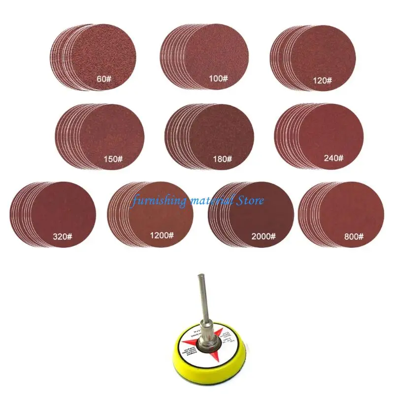 Y5GD 52/102 個 2 インチ研削ディスクフィルムフックループサンドペーパーウェットドライ木材金属自動車仕上げ研削研磨