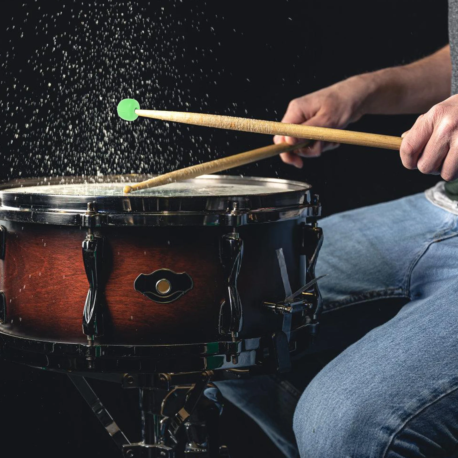 

2 Pairs Black Grey Drumstick Mute Tips Caps Silent Practice Silicone Ends Noise Reduction Drum Accessories Musical
