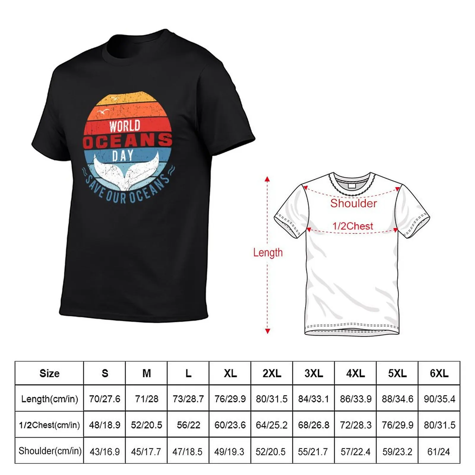 World Oceans Day - Save Our Oceans T-Shirt shirts graphic tees vintage hippie clothes blanks black t shirts for men image 5