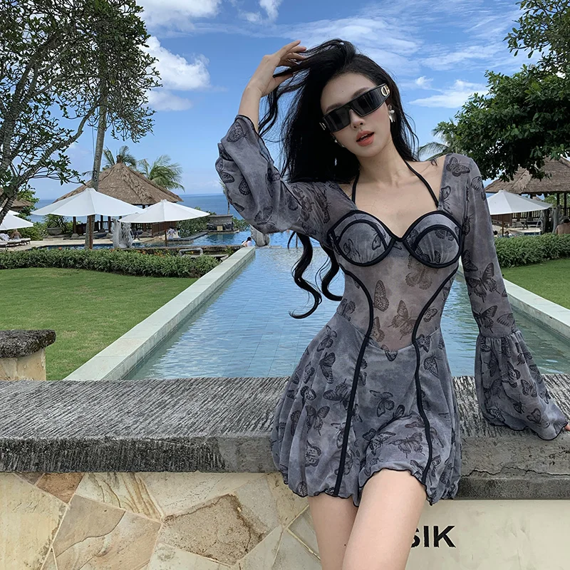 

Women'S Swimsuit Swimwear Beach Korean Set SunscreenWear One Piece Swimming Pool Bath 2025 Bathing Suit Beachwear Sexy Fashion