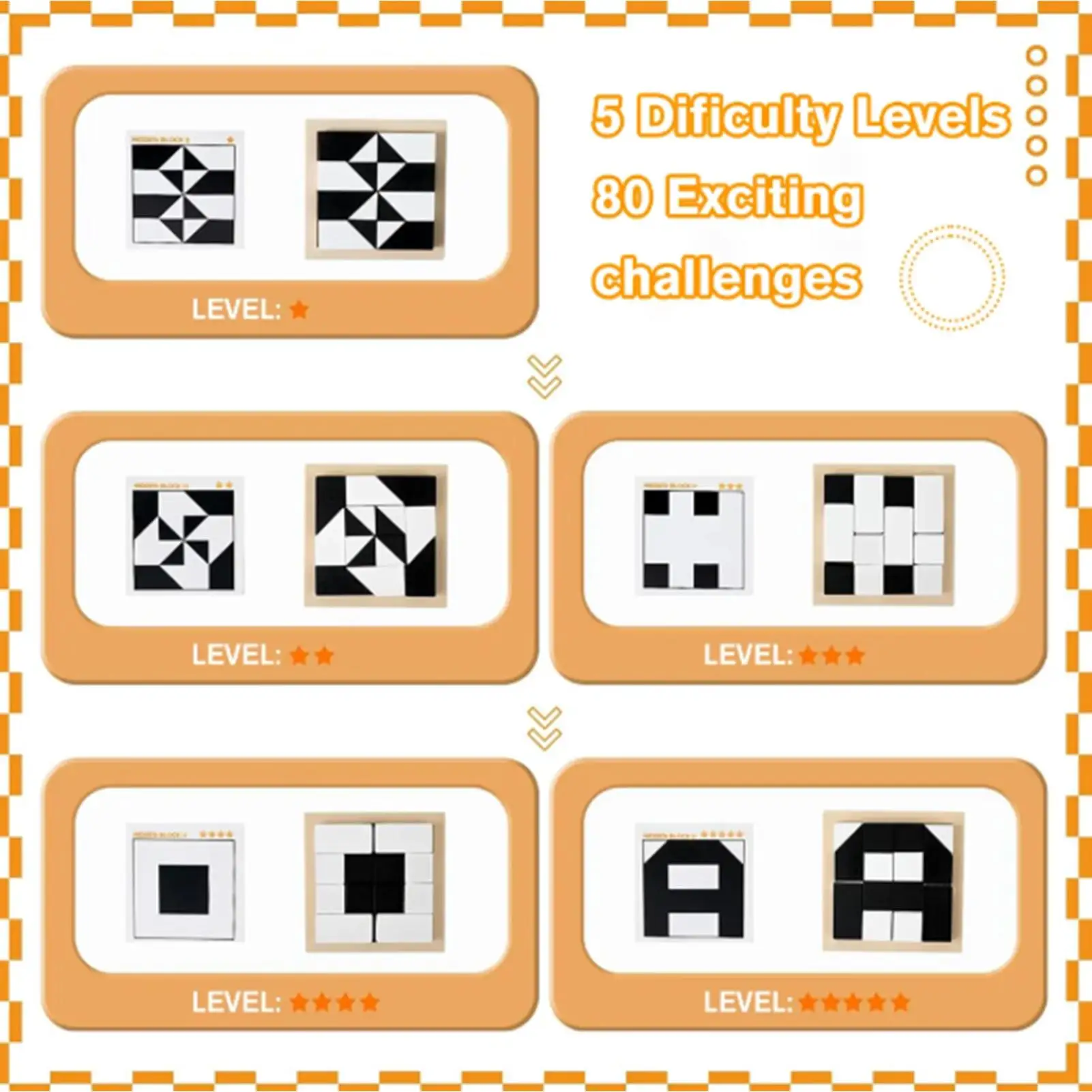 Houten blokpuzzel Brain Teaser Educatief speelgoed Reisfeest Familiespel voor kinderen Tieners Homeschooling, Home Classroom Camp