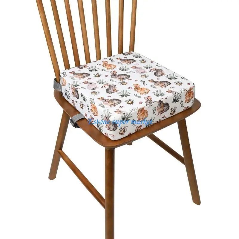 

090B Baby Seats Square Cushion Kid Heightening Dining Chairs Cushion for Kid Child Printed Pattern Pad Cushion