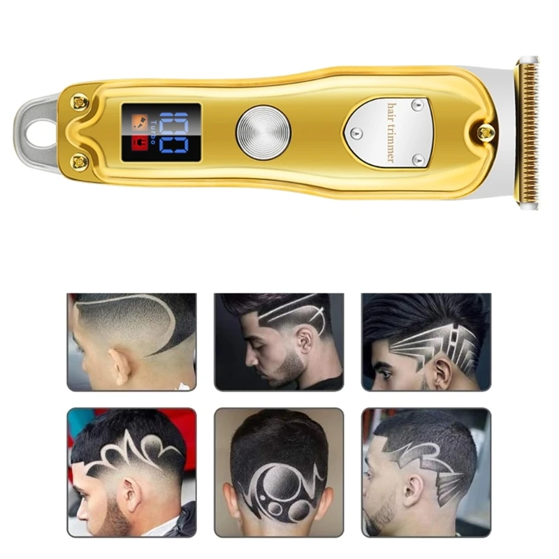 Low Noise Profession Barber Hair ClippersCordless Rechargeable Electric Finish Cutting Machine Beard RazorTrimmer Shaver