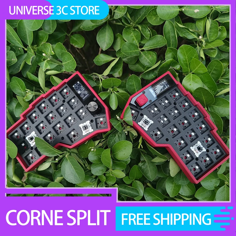 Corne Split Keyboard Kit With Knob Rgb Hot Swap Pcb Screen Customized Wireless Mechanical Keyboard Kits For Zmk No Switch Keycap