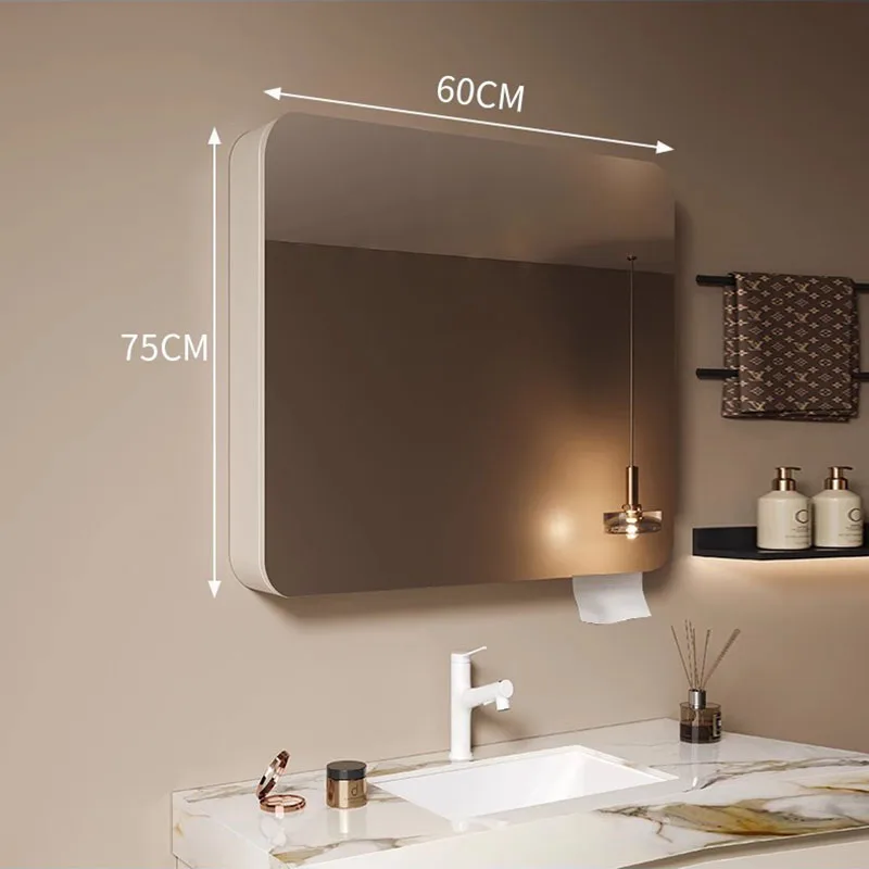 Support de Rangement pour Miroir de Douche, Meuble Mural Intelligent en Polyester