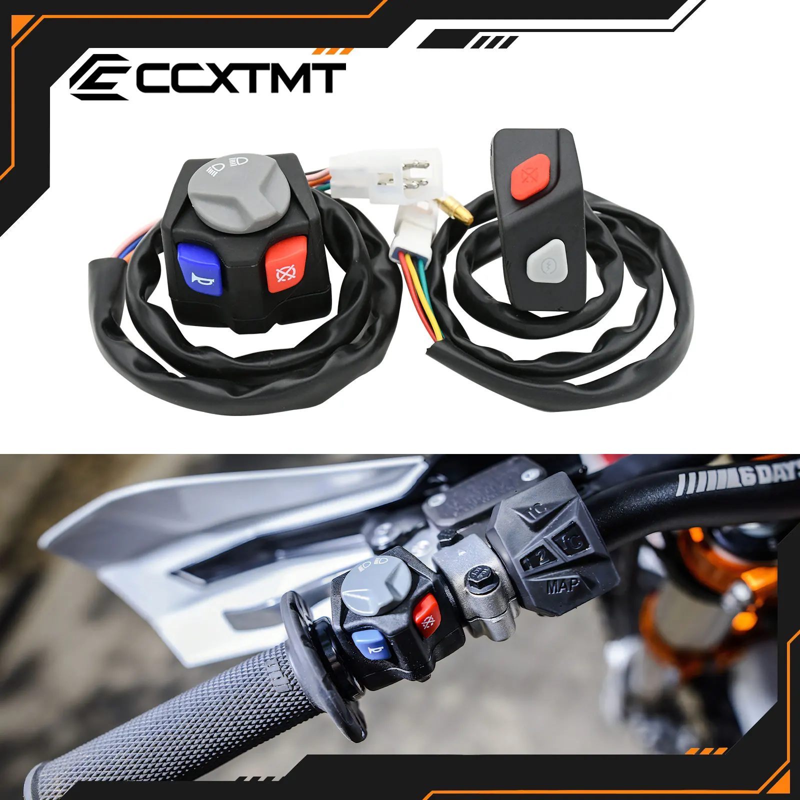 Interruptor de Luzes de Moto (Alta/Baixa), Seta, Buzina, Botão de Ignição e Parada para KTM EXCF XC XCW SX SXF TE FE TX FX TX
