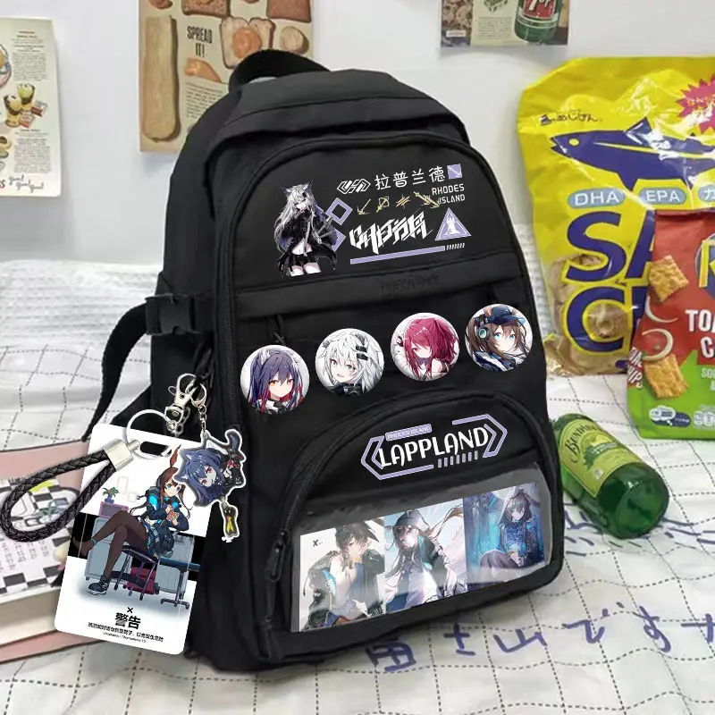 Arknights Merchandise Amiya Angelic Duo Student Backpack Anime Harajuku Large Capacity Bag Anime