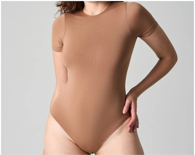 VITALINOVO Damen-Body mit Rundhalsausschnitt und langen Ärmeln, Basic Slim Fit, bequem, leicht, zum Schichten, sexy Tanga-Top, Herbst-Winter-Outfits – Detail 16