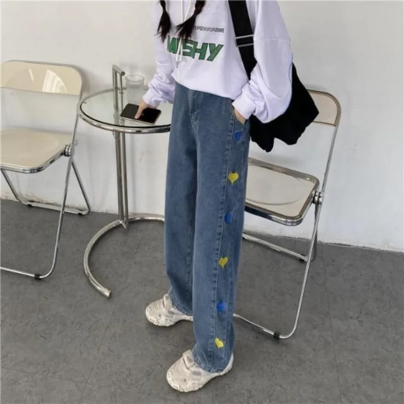 Jeans Women Embroidery Vintage All-match Daily Leisure Korean Style New Special Charming Students Attractive Casual Personality