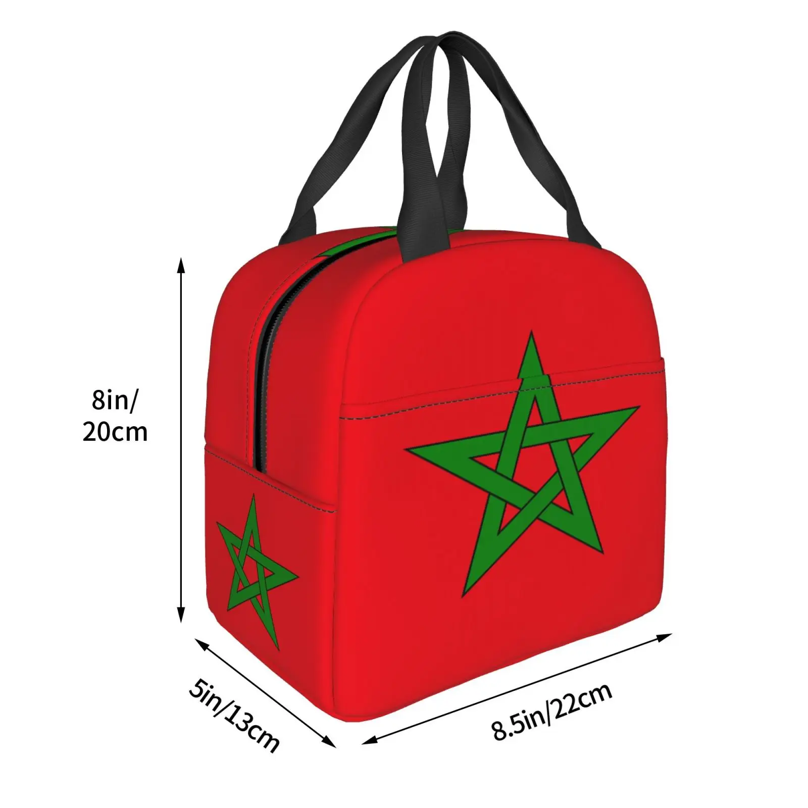 Moroccan Flag Pattern Insulated Lunch Bag for School Waterproof Cooler Thermal Lunch Box Women Children Food Container Tote Bags