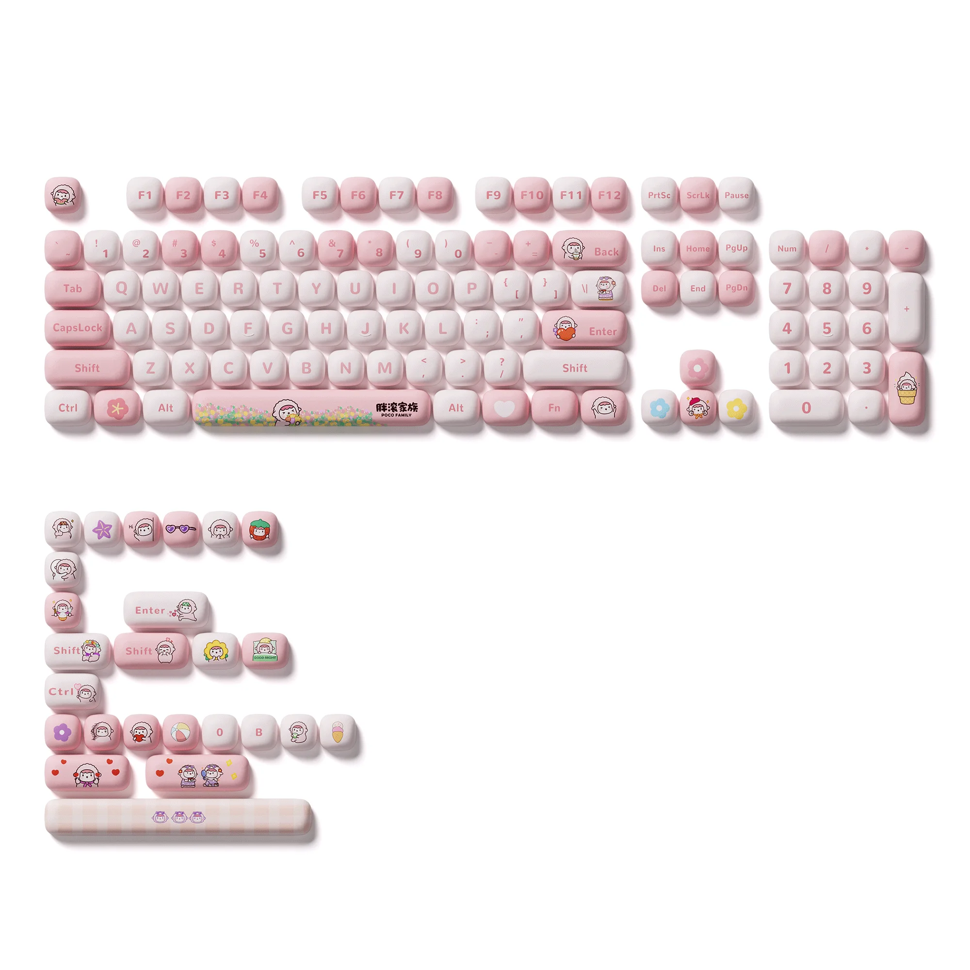 

Akko 138 Keys Keycap Set Cute Animal Theme Keycaps PBT Dye-sublimation MOG Profile Keycaps Kawaii for Custom Mechanical Keyboard
