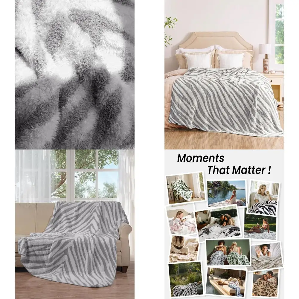 

Ультрамягкое одеяло с принтом зебры, уютный плюш для дивана, кровати, дивана, 60x80 серого цвета, идеально подходит для женщин и подростков