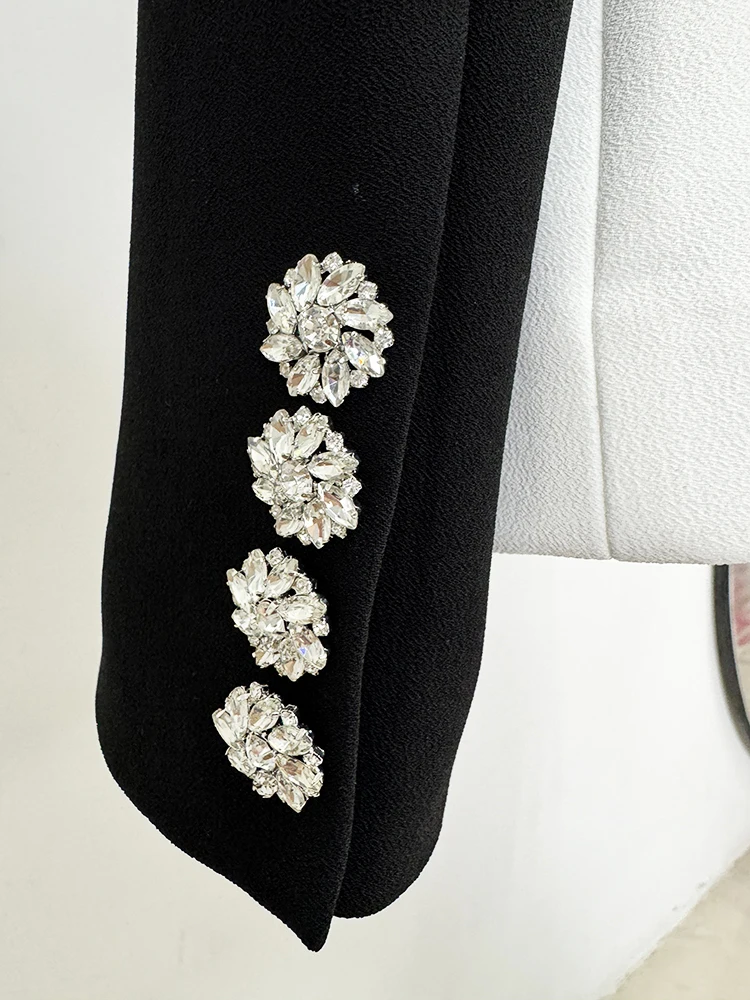 High street mais novo 2024 designer outono inverno jaqueta feminina fino encaixe rhie dias botões bloco de cor blazer feminino