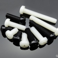 20/50/100pcsM2 m2.5 m3 m4 m5 m6 m8 white/black Nylon Plastic insulation Phillips Cross Recessed round pan Head  Screw