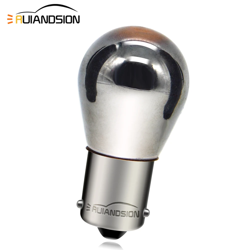 

2Pcs BAU15S Car Halogen Bulb 21W 12VNon-Polarity Chrome Silver Amber Yellow Warning Light Indicator Bulbs Turn Signal Tail Light