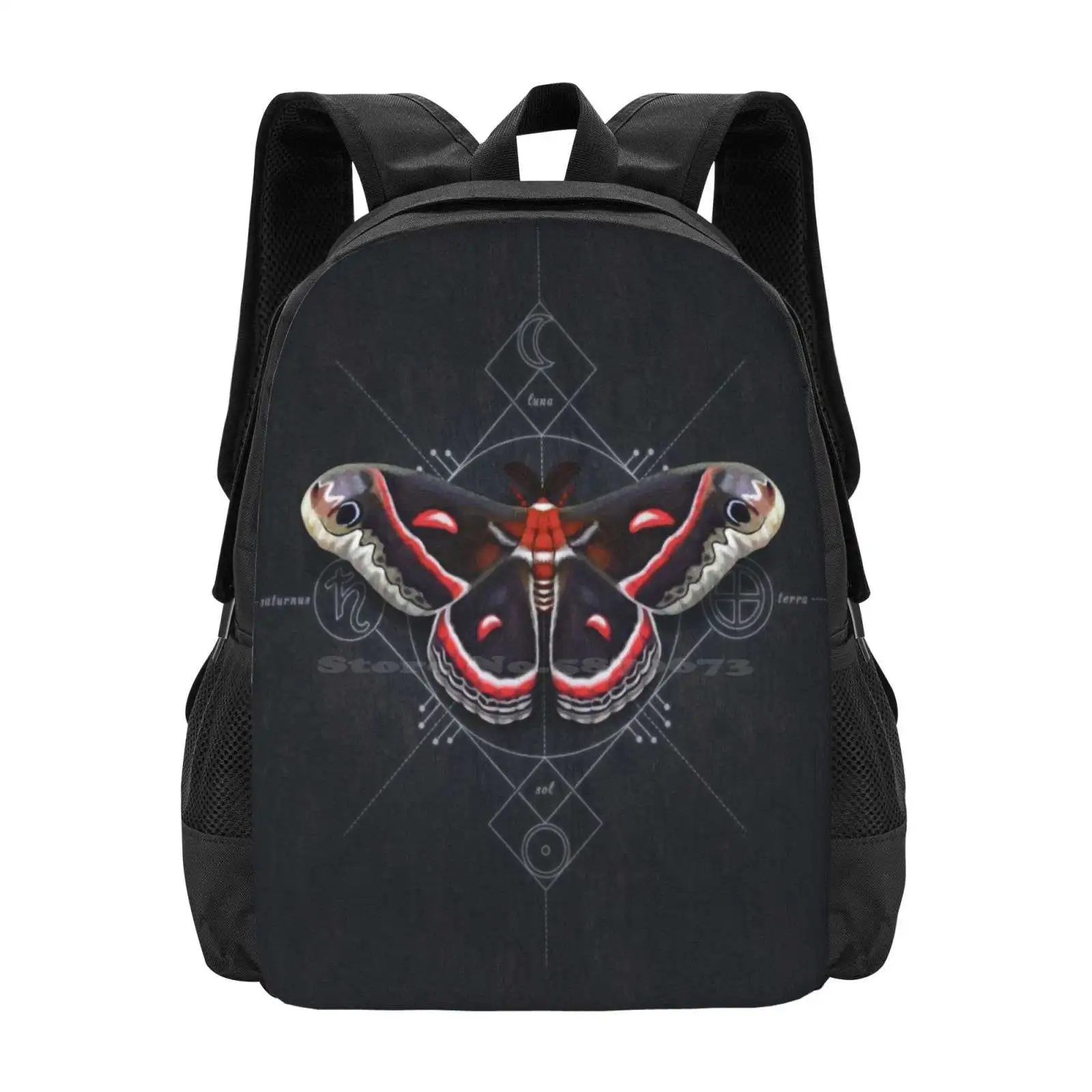 Cecropia Moth Backpack For Student School Laptop Travel Bag Silkmoth Giant Moth Cecropia Moth