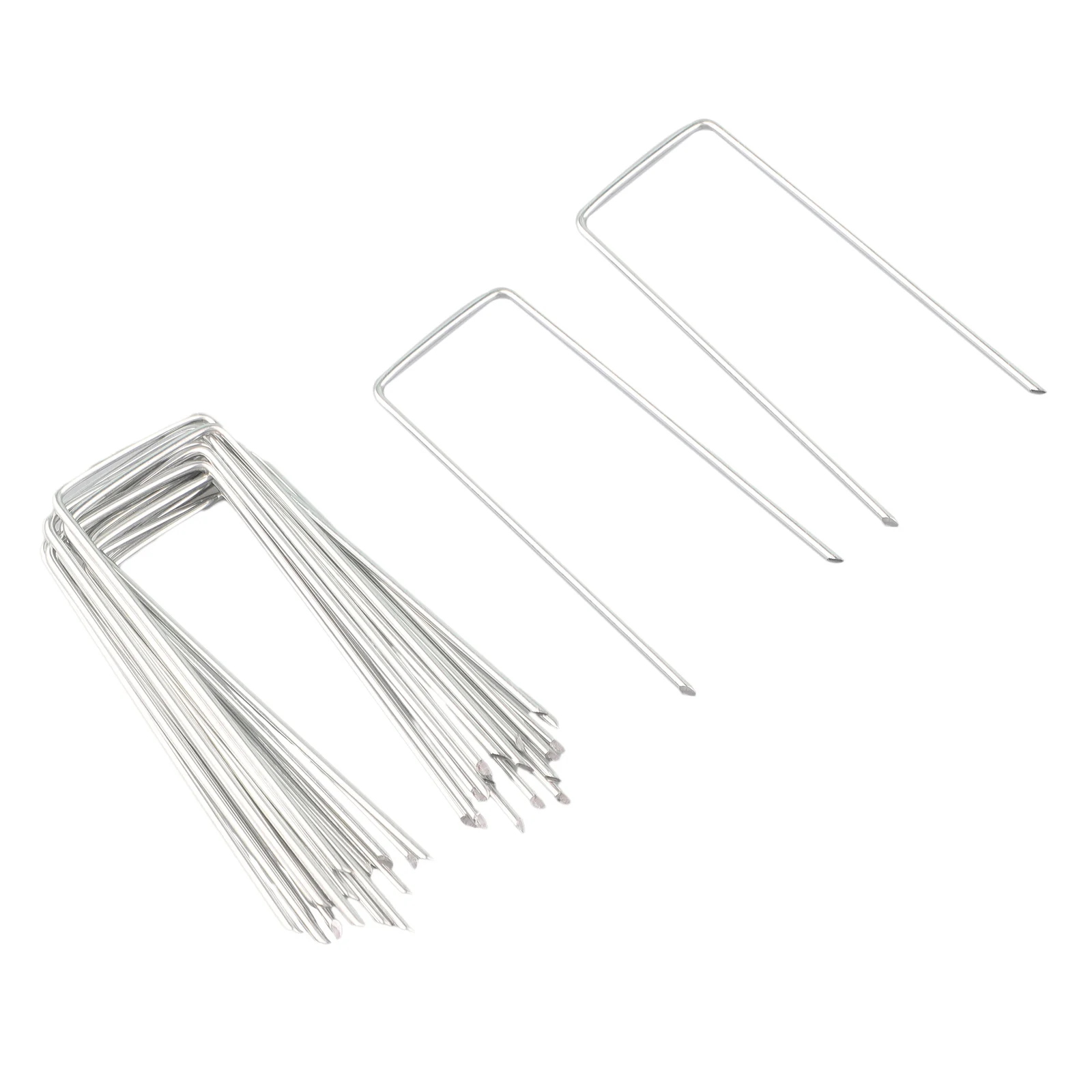 Imagem -05 - Anchor Pins Galvanizado Metal Ground u Tent Pegs Gazebo Camping Tarpaulin Ganchos para Fixação de Plantas Fixação de Relva Artificial 20 Pcs