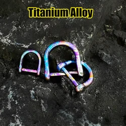 Colored Titanium Horseshoe Buckle Car Key Connection Clasp Mini Lock Catch Outdoor latch key bag removable D-buckle EDC Tool