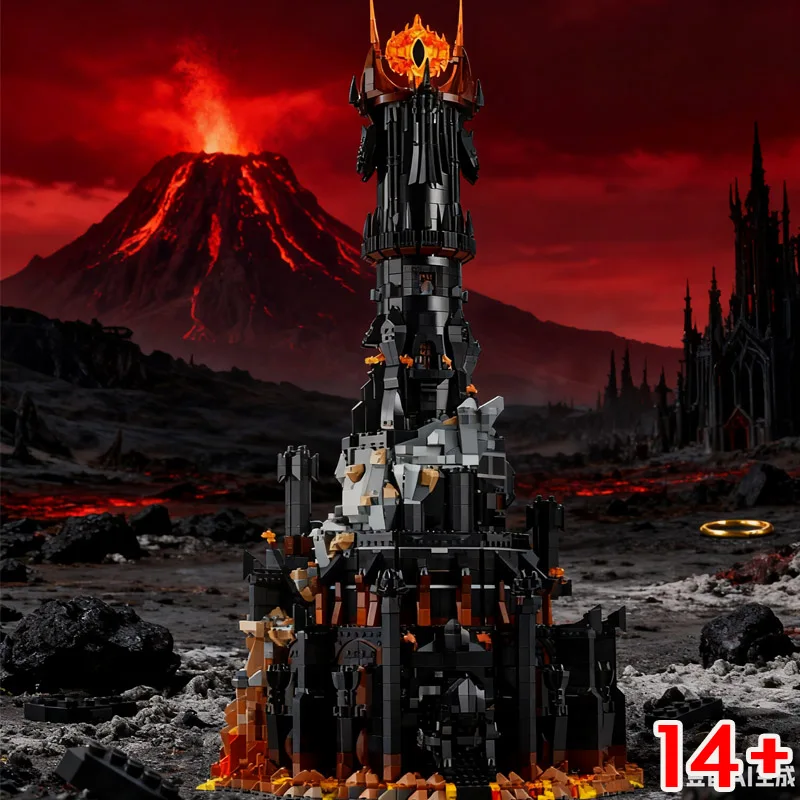 

5471 pieces of new Home Decoration Black Tower dark model set boy Decoration adult birthday gift Building Blocks