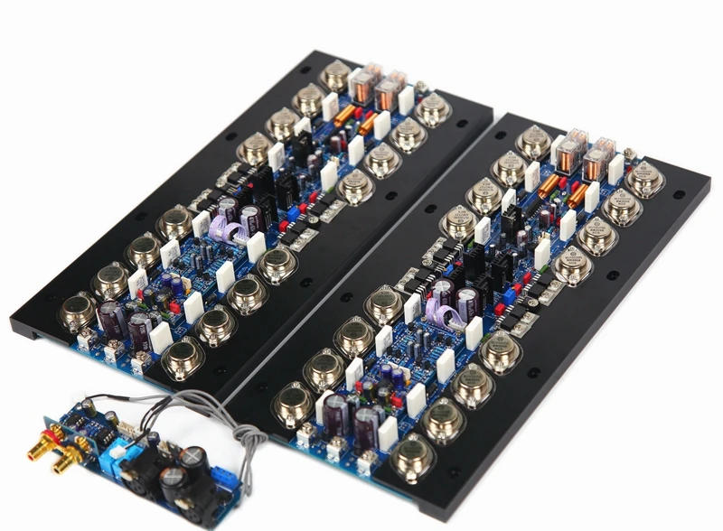 high-power class A  class AB fully balanced power amplifier board 16 Gold sealed  tubes power amplifier board ON MJ15024 MJ15025