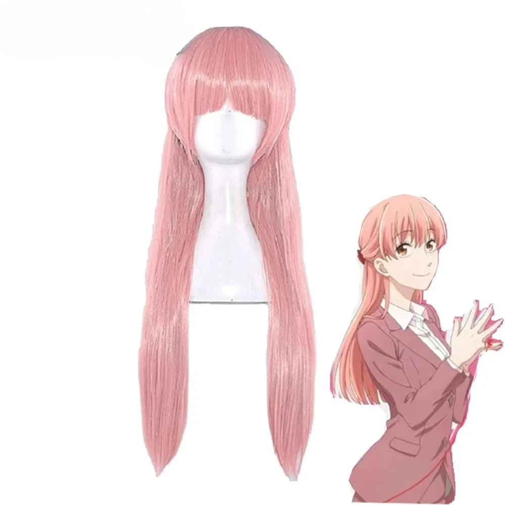 Narumi Momose Cosplay Peruca Miuko Cosplay Anime Otaku Love-Struck Lady Rosa Cabelo Longo