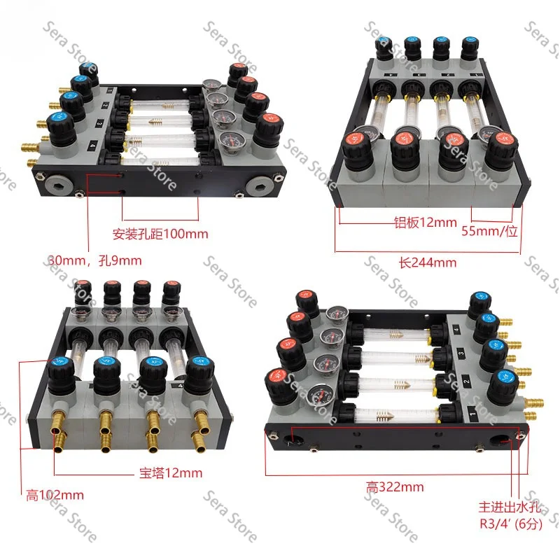 Injection Molding Machine Water Separator with Temperature Meter Precision Water Drainage Divider Waterway Control