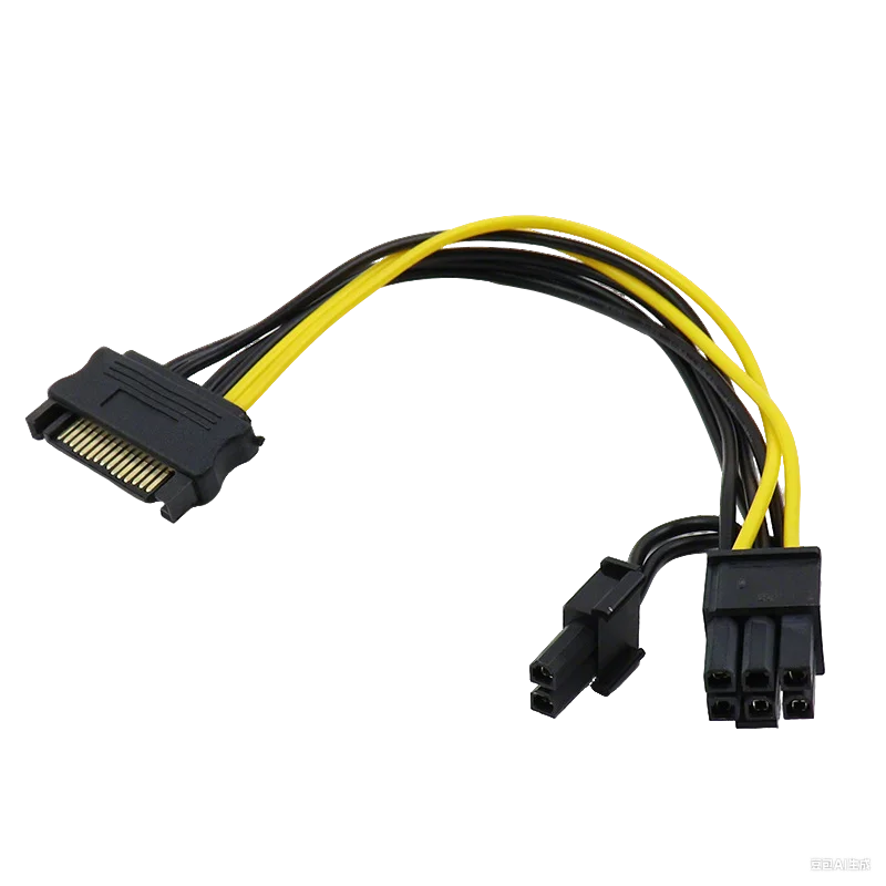 SATA 15pin to 8 pin (6+2) 6 PCI-E PCIE Express Graphics Video Card Power Supply Converter Adapter Male to Male Port GPU Cables