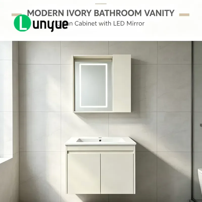 Modern Wall Mounted Bathroom Cabinet with Mirror and Sink Combo Vanity Unit Storage Furniture for Home Bathroom Decoration