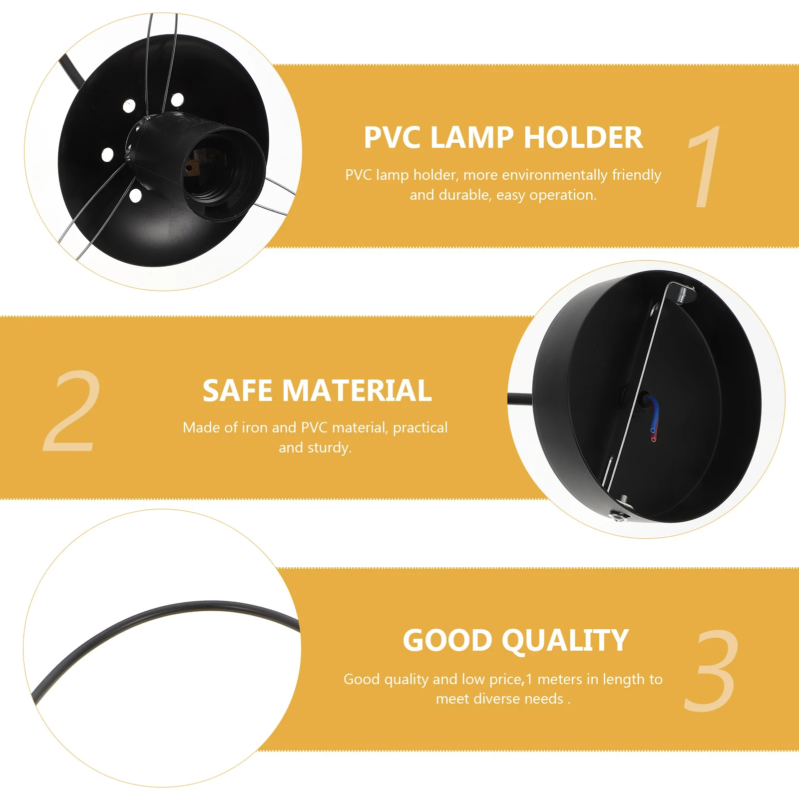 

1Pcs E27 Lamp Holder Adapter Durable PVC Material Compatible with All E27 Base Bulbs Light Holder Light Socket PVC Lamp Socket