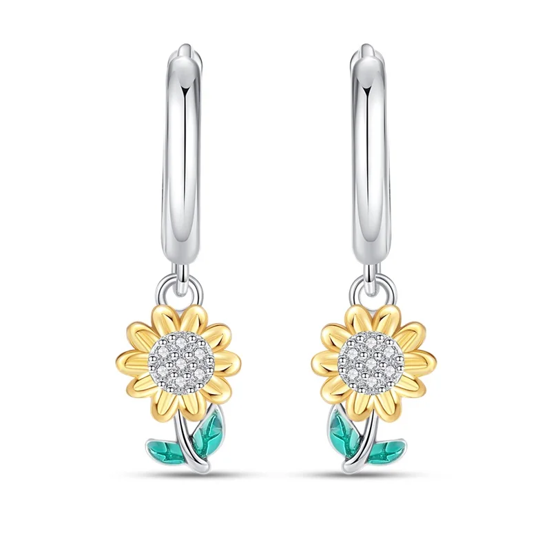 

Горячие продажи: Серьги-кольца из стерлингового серебра 925 пробы с подвеской в виде подсолнуха и золотым покрытием K для женщин, изысканные ювелирные украшения в подарок на день рождения или годовщину