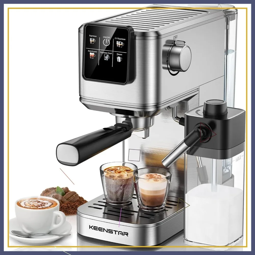 

20Bar Espresso Coffee Machine with Milk Tank, Rapid Cold Brew & Touch Screen for Hot & Iced Coffee Lovers