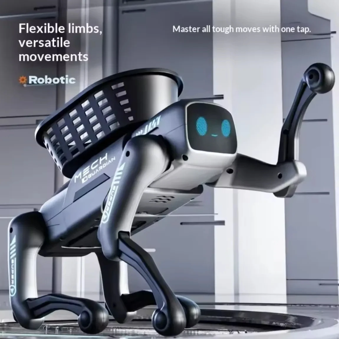 Smart Bionic Robot Dog Electric AI Programming Smart Robot Dog Upgrade Loading Basket Intelligent Robot Dog For Boys