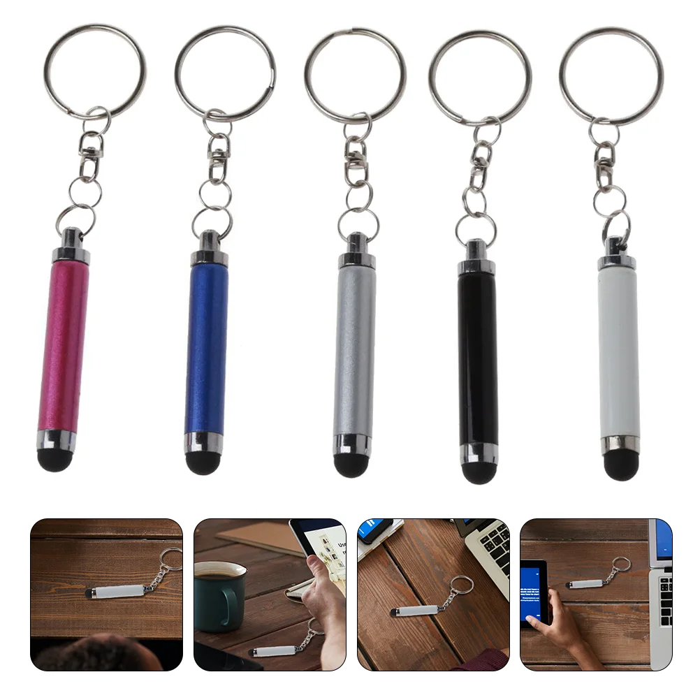 5 Pcs Screen Stylus Pen Portable Hand Key Fob Intelligent Touch for Tablet Keychain