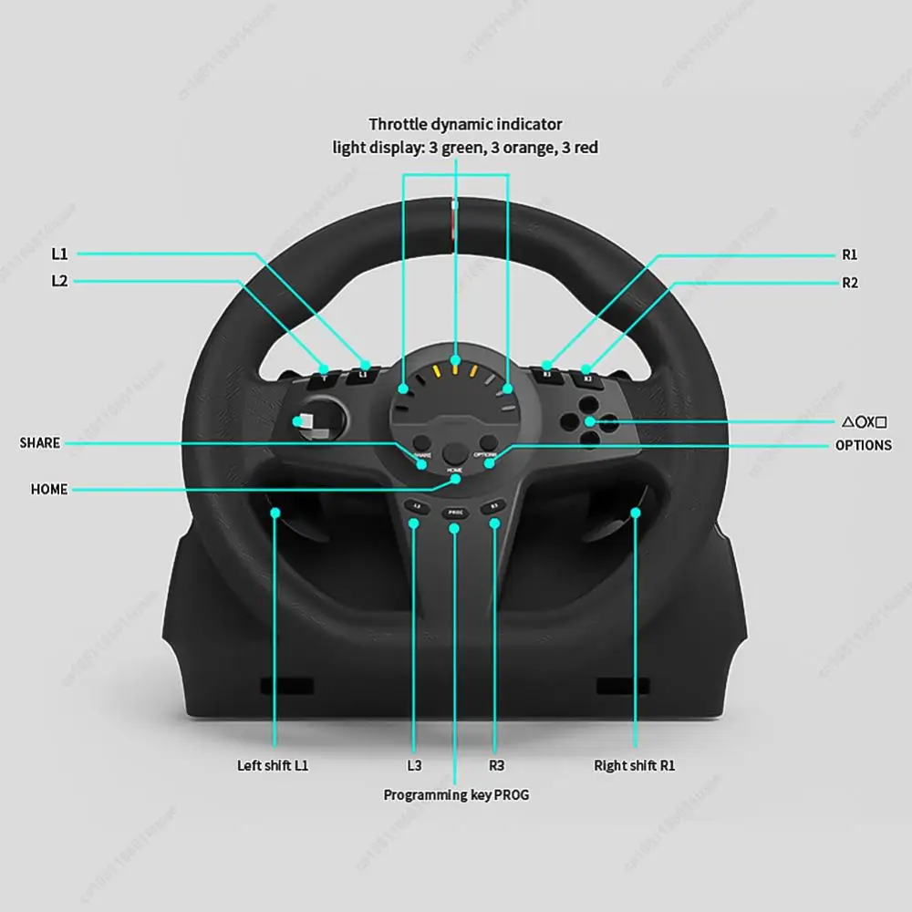 270 °   عجلة قيادة لعبة دواسة السيارة Simracing عجلة قيادة السباق للكمبيوتر الشخصي PS3/PS4/Switch/Xbox One/Xbox Series X/S