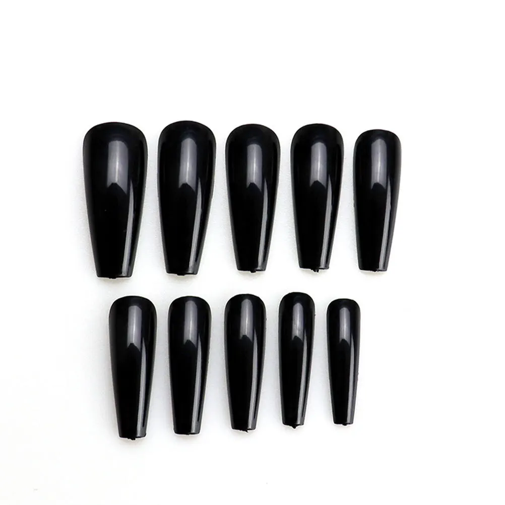 

200Pcs Colored Press on Nails Full Cover Ballerina Nail Tips Perfect for Wedding Party Long False Nails Long Nail Tips