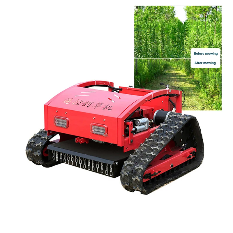 7.5/9 Horsepower Crawler Lawn Mower Robot Remote Control Grass Cutter Weed Mower for Orchard Garden Green Belt