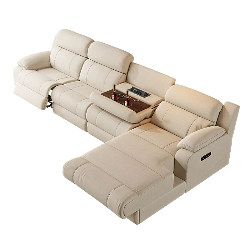 Electric fabric sofa multi-function cabin technology cloth modern living room simple