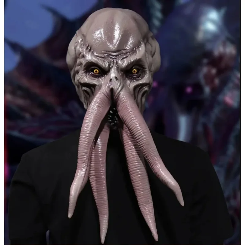 เกม Baldur Gate 3 Lllithid Mind Flayer Squiddy หน้ากาก BG3 Octopuse Monsters Latex หมวกกันน็อก Headcover ฮาโลวีนเครื่องแต่งกาย Props Decor
