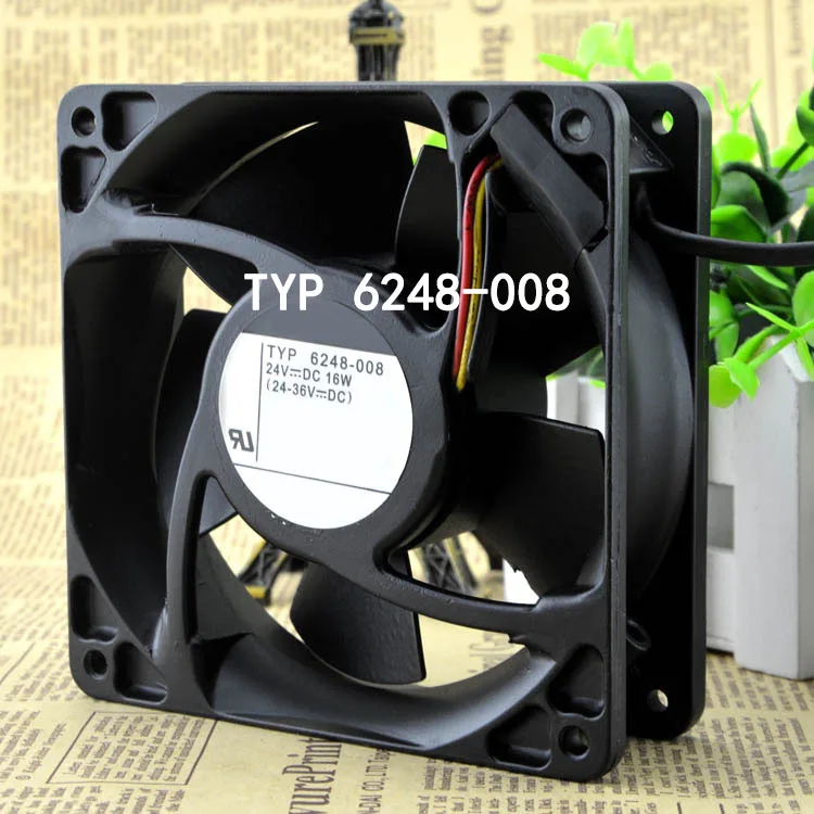 1Piece Sealed Silent Cooling Fan  TYP 6248-008 12CM 120*120*38MM 24v 16W Double ball Cooling Fan