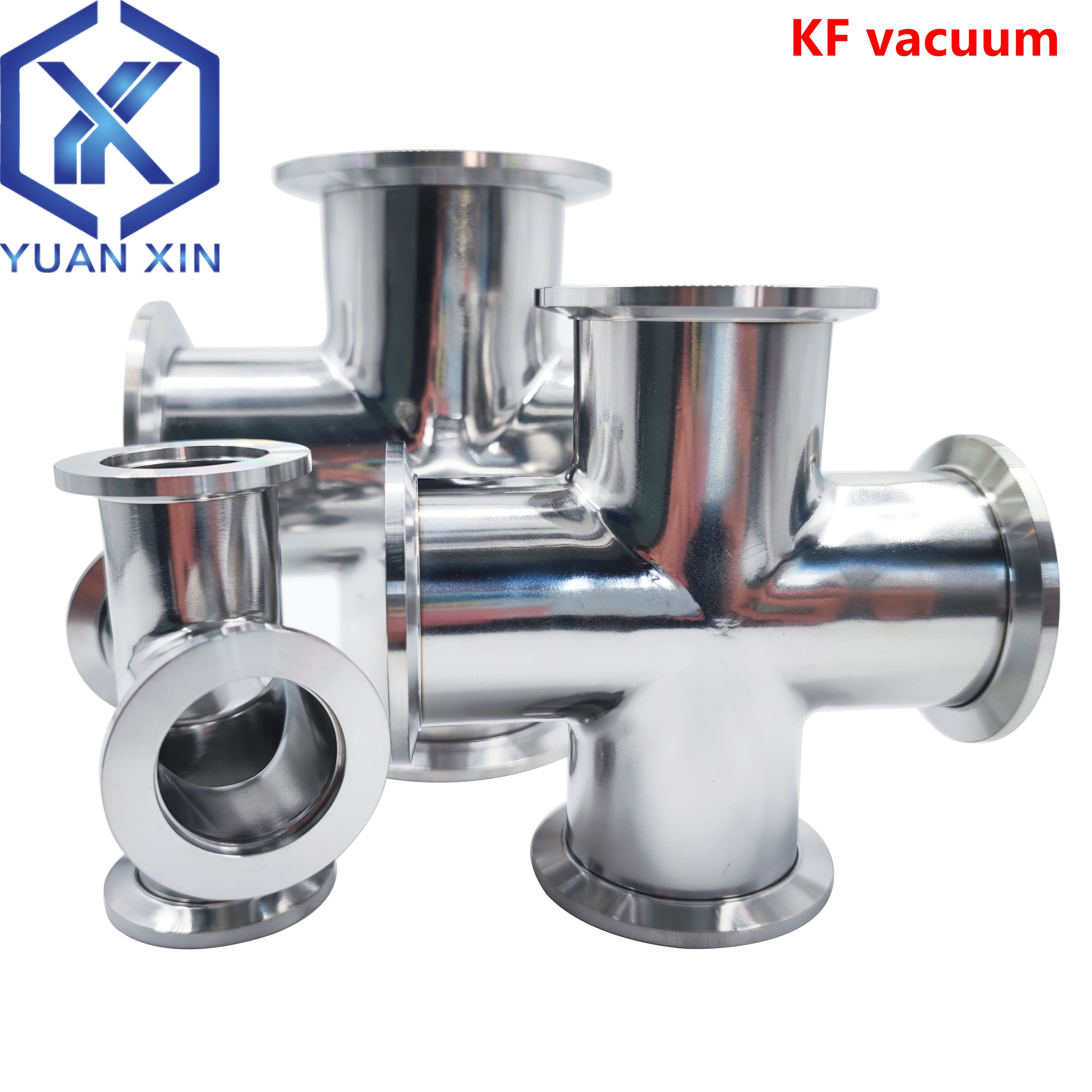 KF High Vacuum Four-Way Equal Diameter Four-Way 304 Stainless Steel NW Four-Way KF16 KF25 KF40 KF50