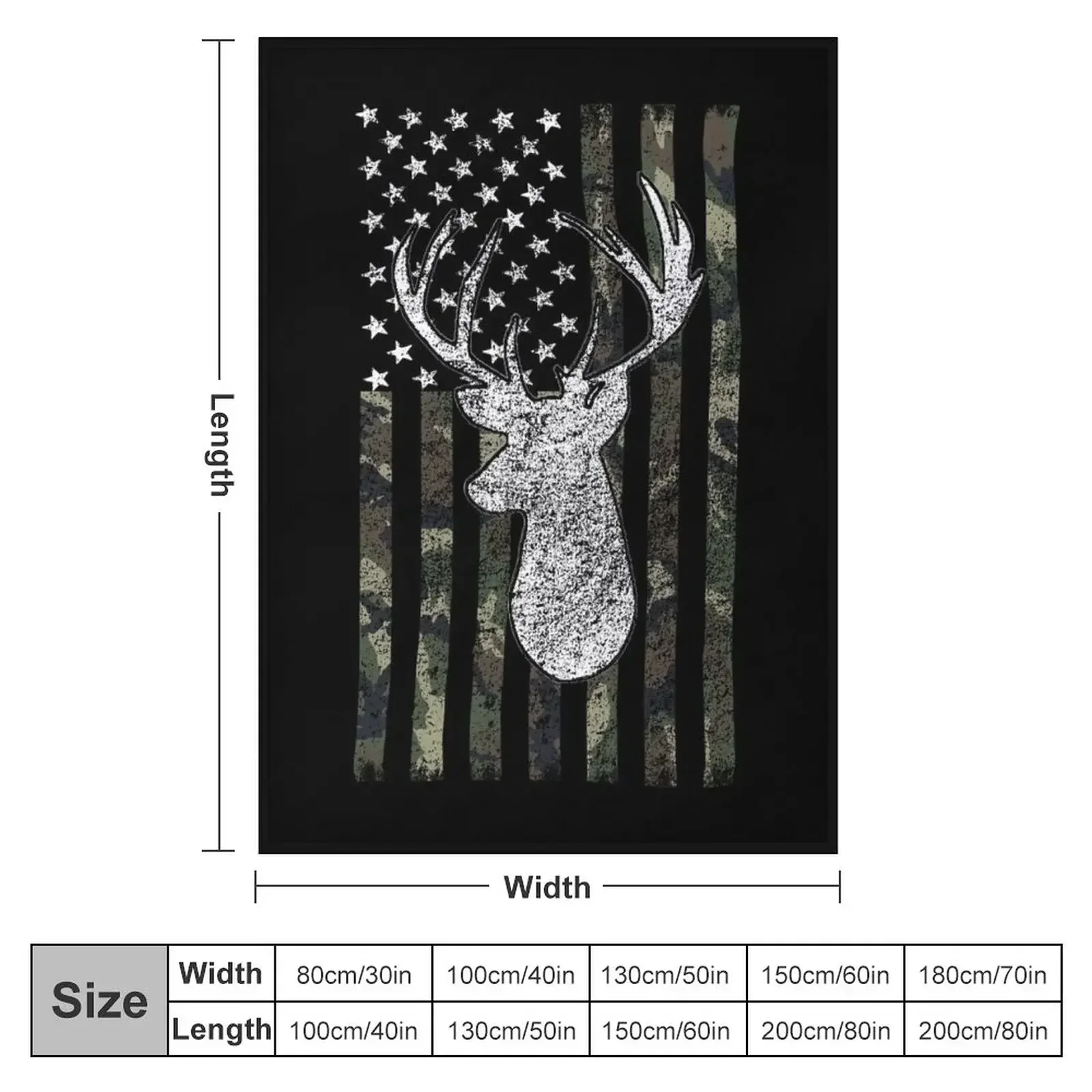 Deer Hunting Buck Camouflage Flag Throw Blanket blankets and throws Decorative Beds warm for winter Blankets