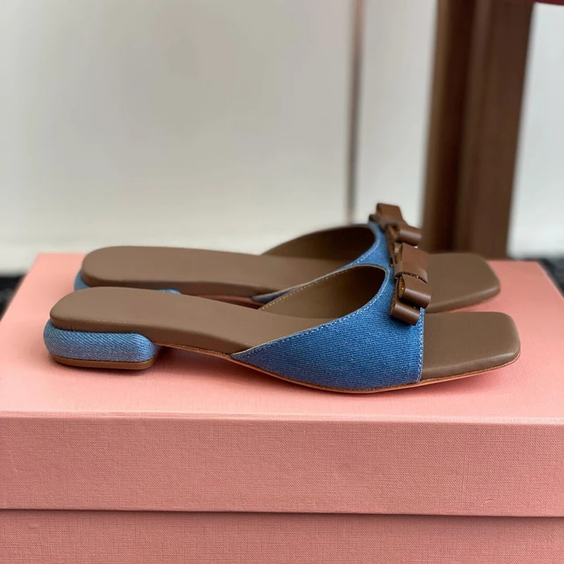 

Fashion Open Toe Ladies Slippers Cute Bow-knot Sandals Slingback Female Pumps Slip On Women Shoes