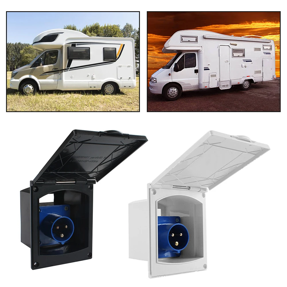 16A 230V IP44 Waterproof External Power Socket With Cover For RV Camper Trailer For Caravan For Modification Electrical Supply A